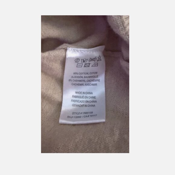 Minnie Rose Cotton Cashmere Frayed Edge Lightweight Crew Sweater in Lotus size S - Picture 8 of 8